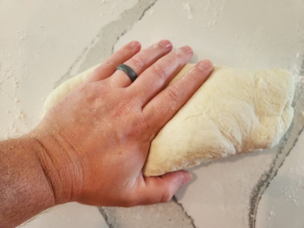 Flattening the dough