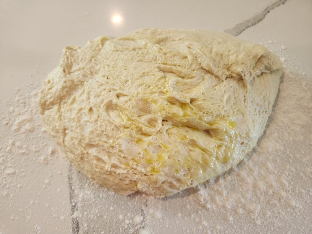 Dough first removed from bowl