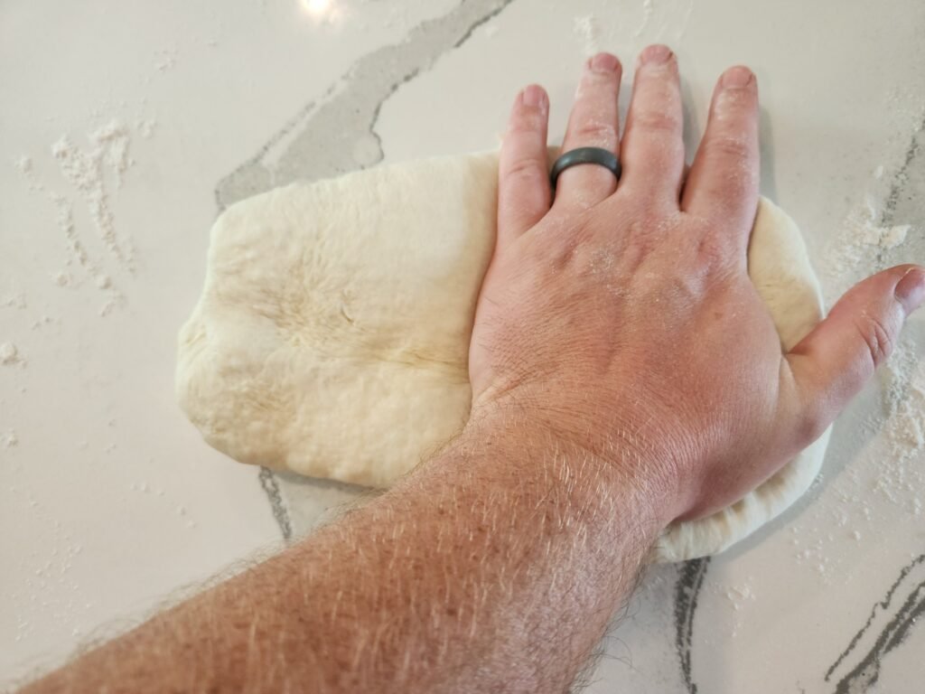 Flattening the dough
