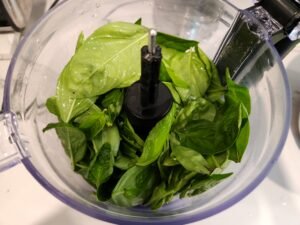 Basil in Food Processor