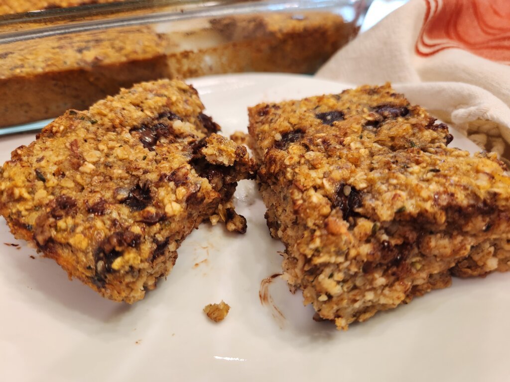 Pumpkin Oatmeal Bars on a Plate