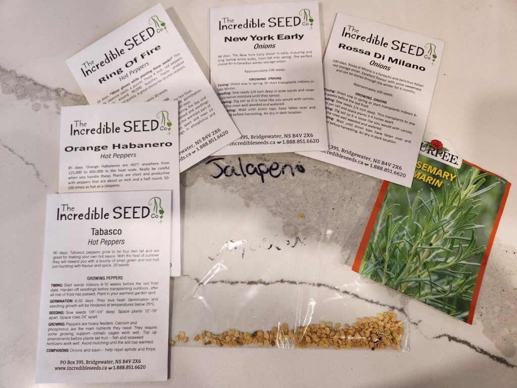 Seeds to be started indoors to be planted outside at a later date.
