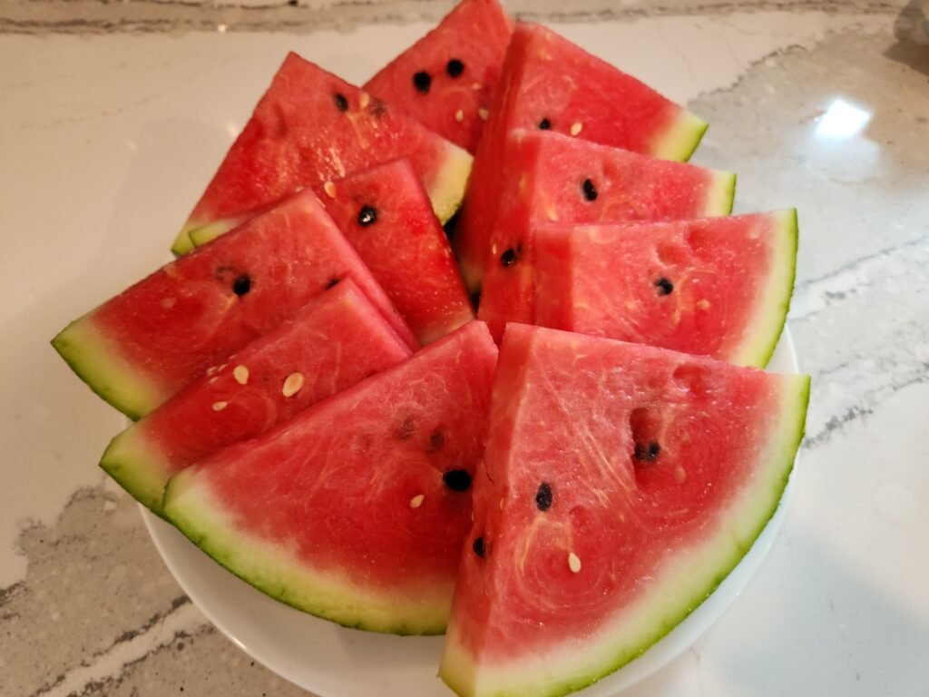 watermelon slices from first harvest