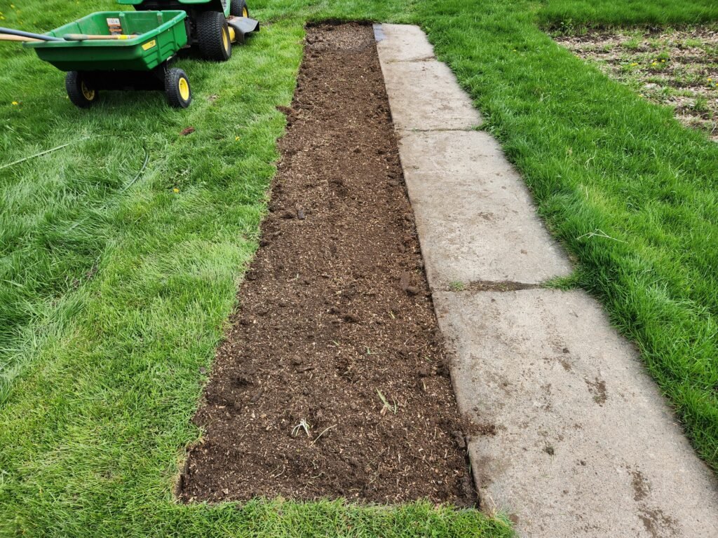 Newly built garden bed