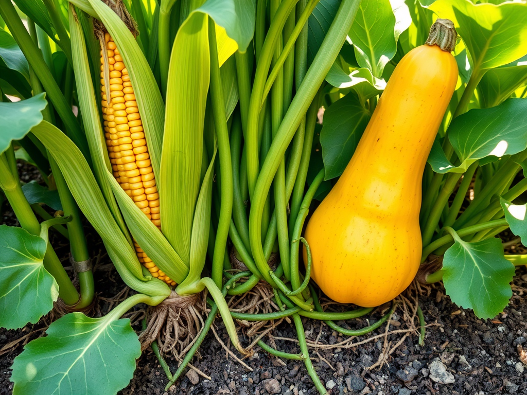 three sisters companion planting corn beans and squash