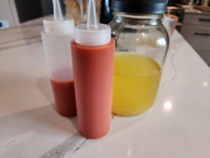 Finished fermented cayenne pepper hot sauce