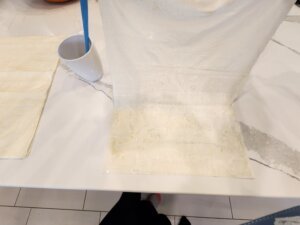 Layering Phyllo Sheets with butter