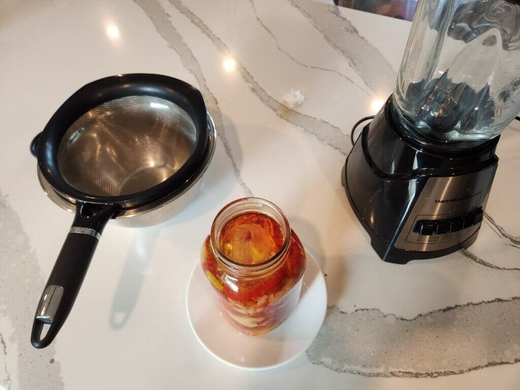 Tools needed to finish fermented hot sauce