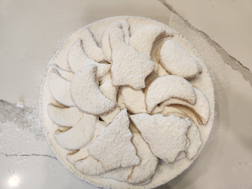 Top view of Greek christmas cookies