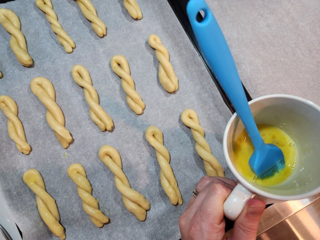 Egg Washed Koulourakias Ready to Bake
