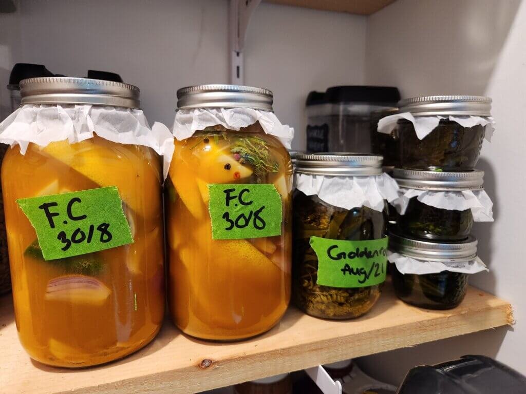 Fire Cider Infusing In Pantry