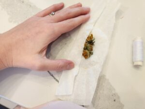 Fold over one side of the rectangle