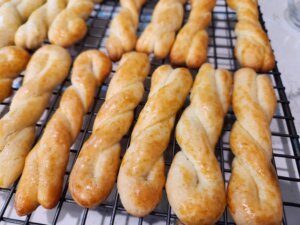 Freshly Baked Koulourakia Cookies Resting