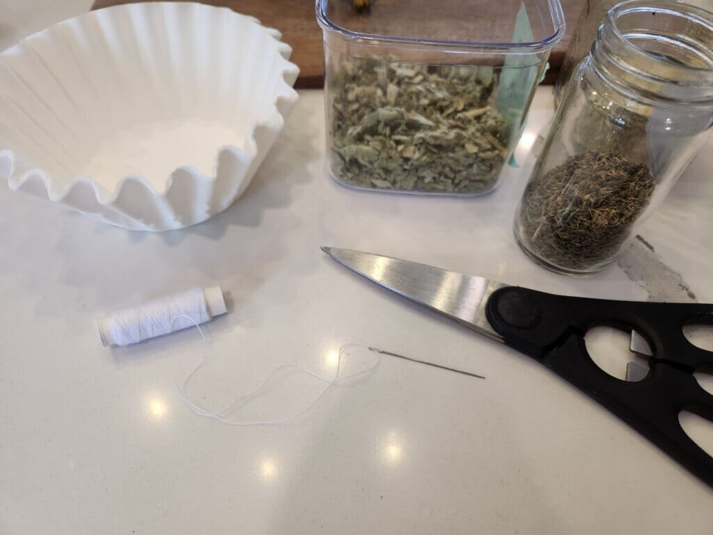 Homemade Teabag Prep Set Up
