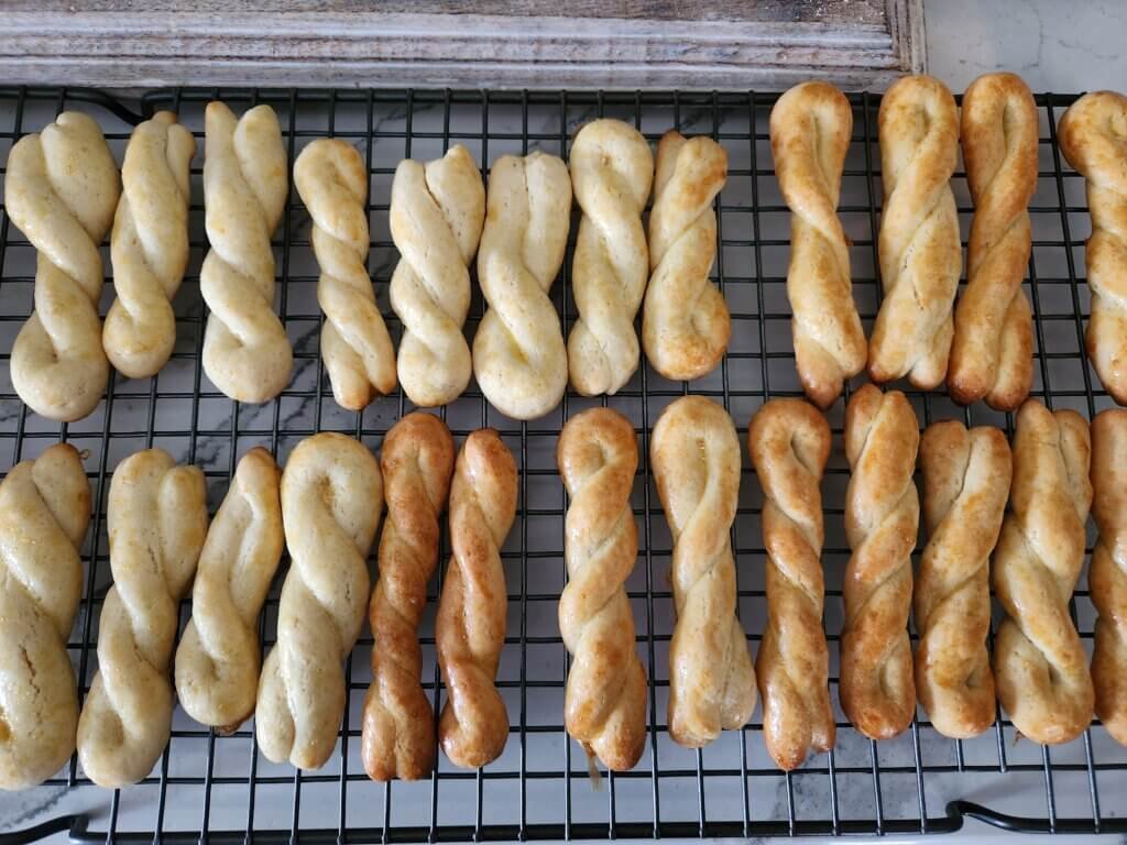 Koulourakia Cookies Baked at different times affected browning