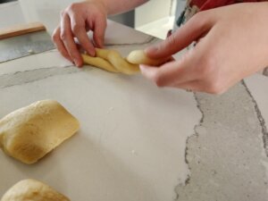 Mid-Twist of the Greek Koulourakia Cookies