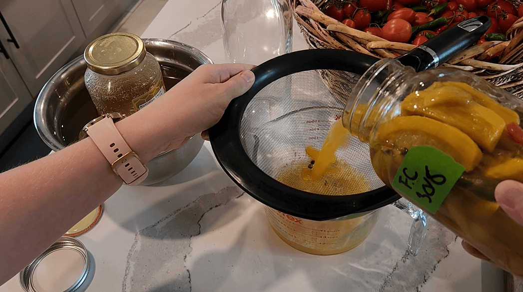 Straining Fire Cider