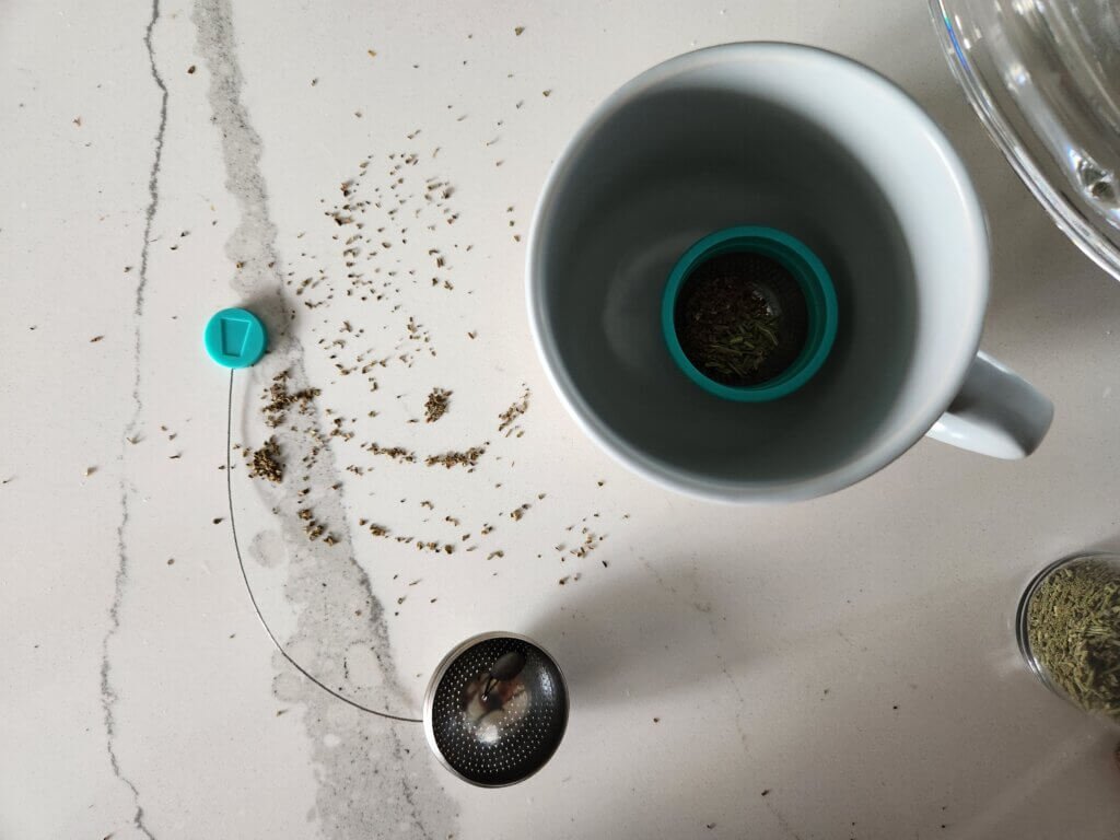 Top View of Basil and Rosemary Headache Remedy