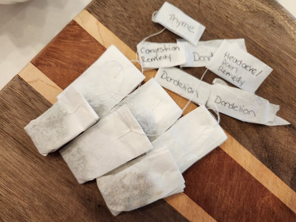 Wide Selection of Different Homemade Teabags