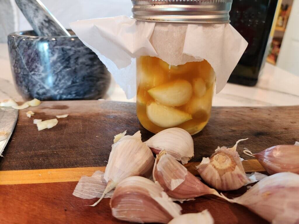 Garlic Cloves and Pickled Garlic Prepared