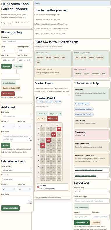 Full Garden Planner Tool