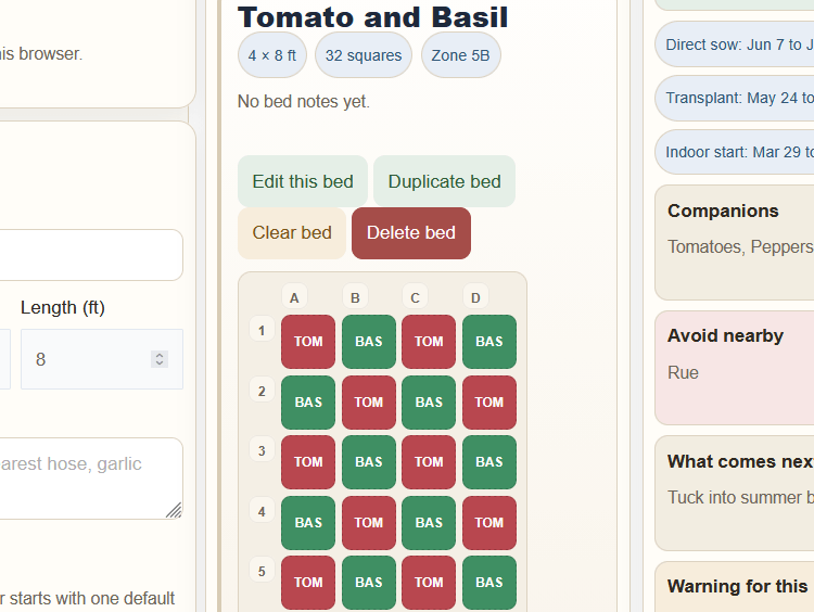 Square Foot Gardening Planner