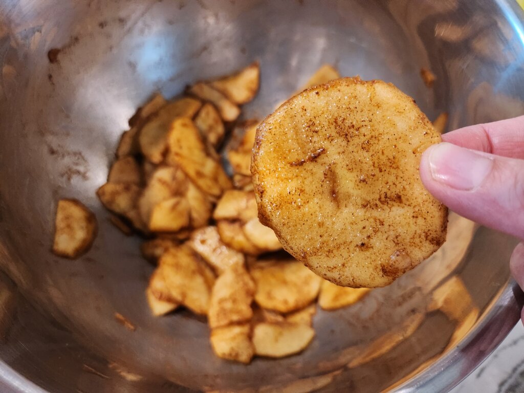 Apple Chips Seasoned and Ready to Dehydrate