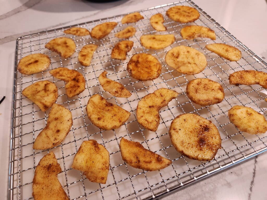 Apple Chips on Dehydrator Tray