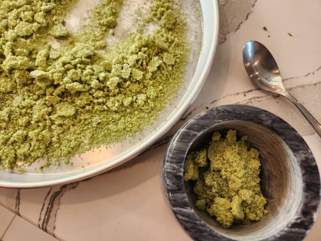 Fresh Basil Salt Needs To Be Broken Apart