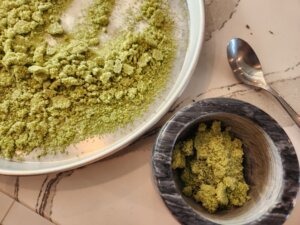 Fresh Basil Salt Needs To Be Broken Apart