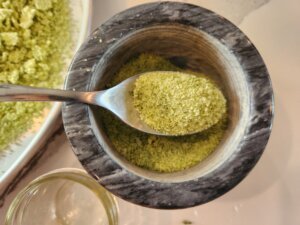 Homemade Basil Salt Freshly Ground