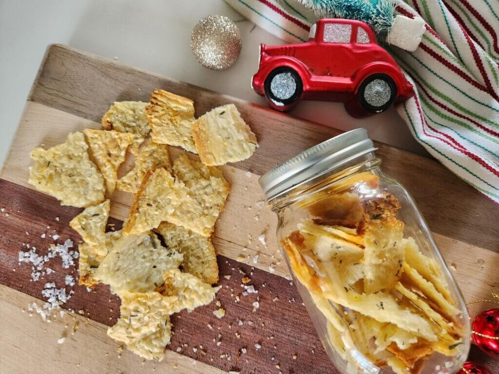 Christmas sourdough crackers